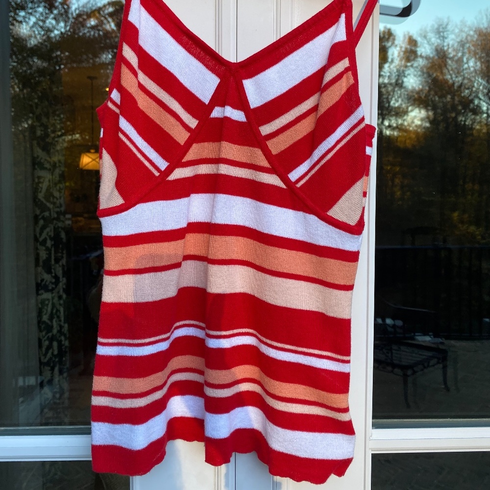 bebe cami cotton knit sweater stripe top Medium - Picture 5 of 12